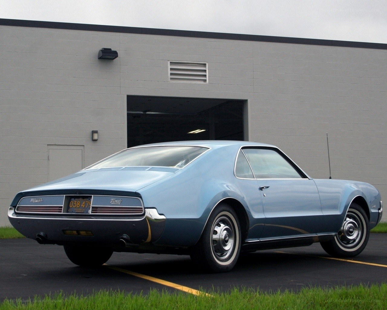 Light blue classic car