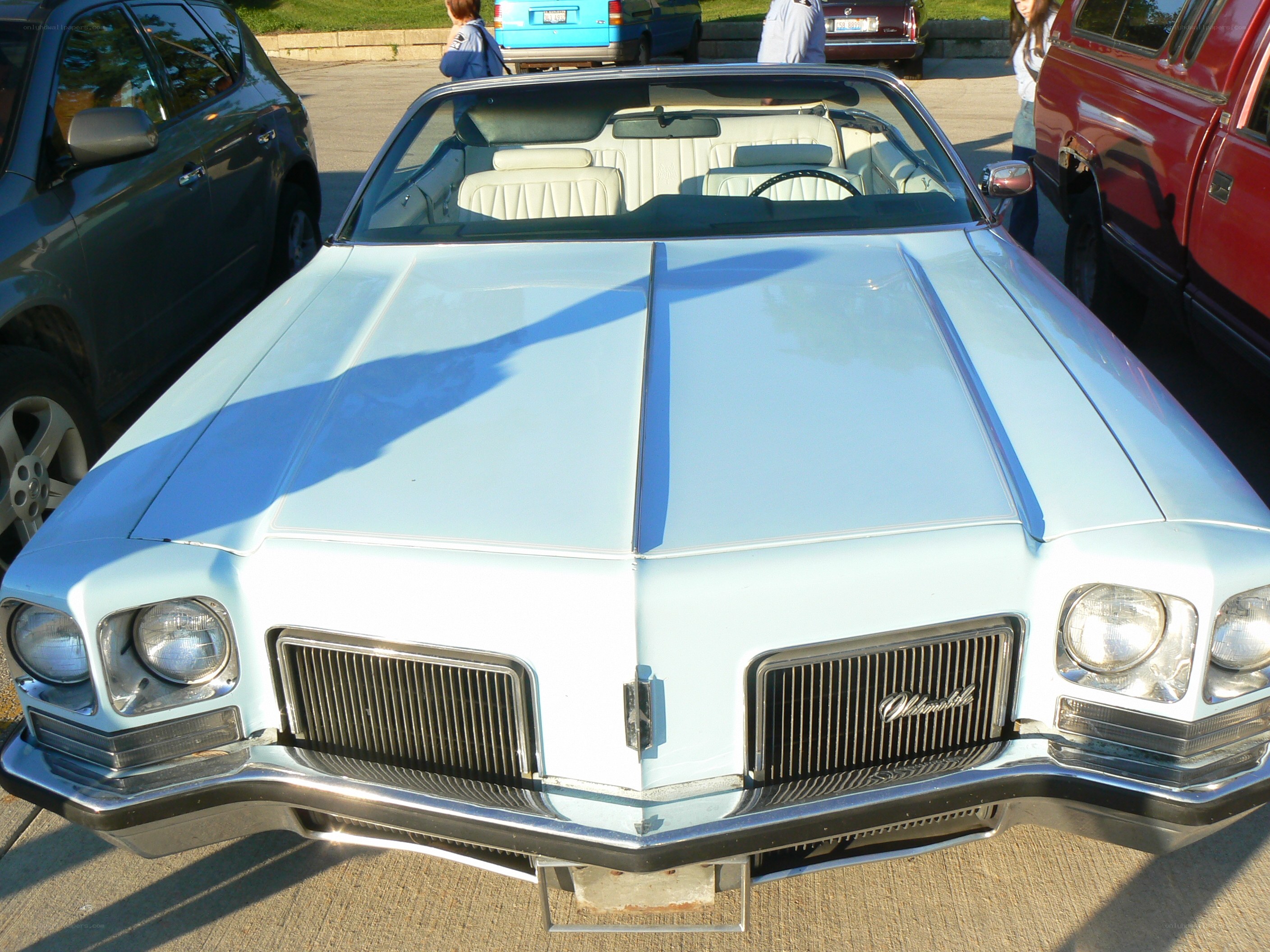 light blue classic convertible