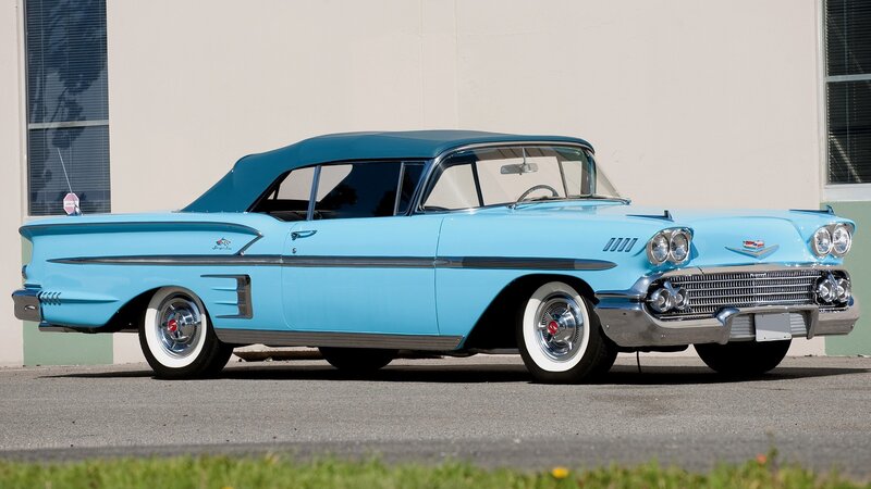 light blue classic convertible