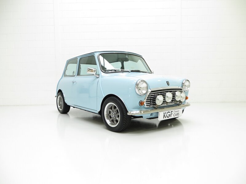 Light-blue Classic Mini Car