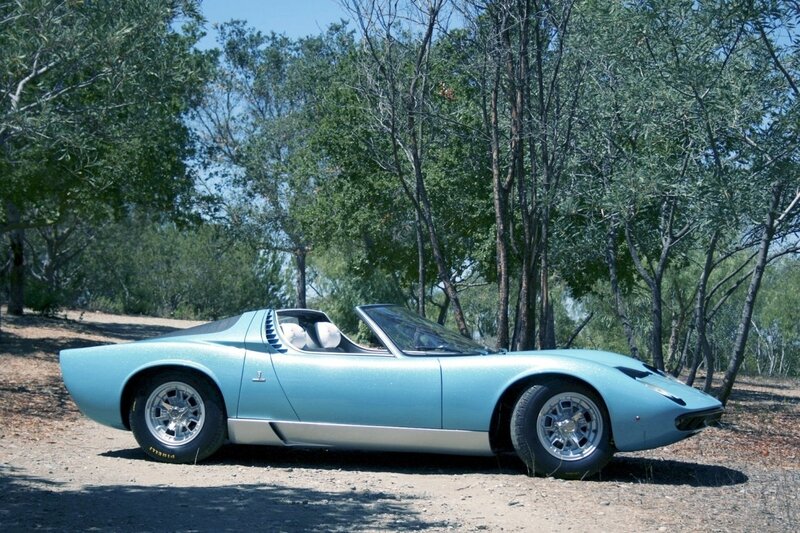 Light blue classic sports car