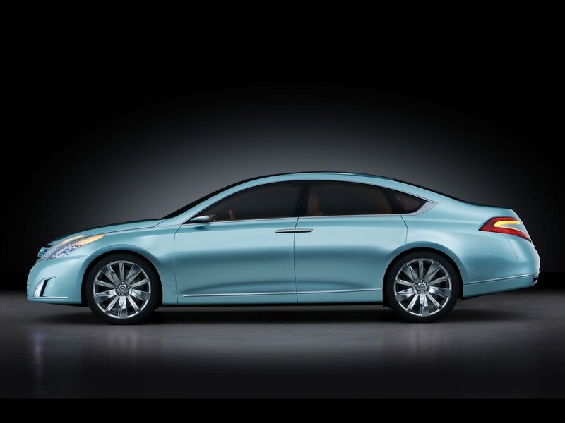 light blue concept sedan