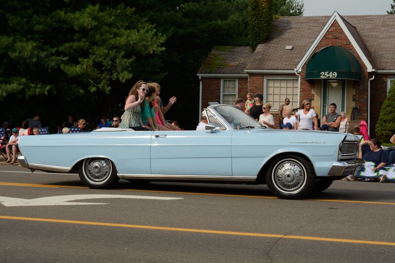 Light-blue Convertible Car — Blue, Festive