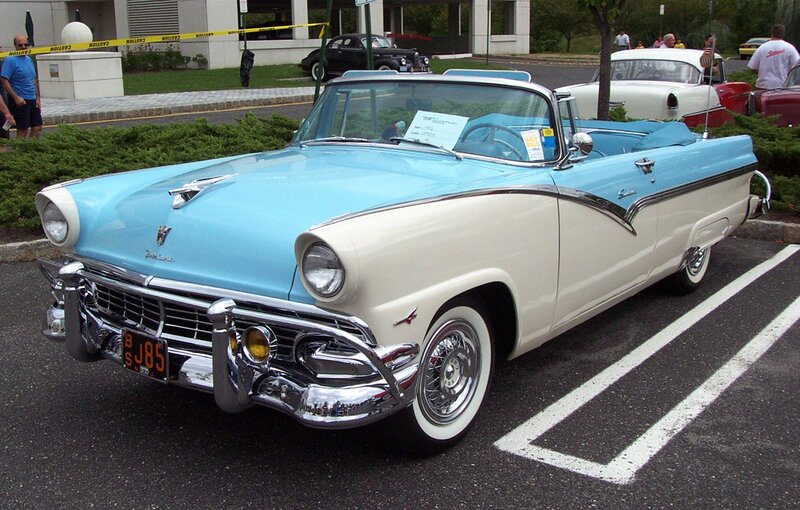 Light Blue Convertible Car — Calm, Afternoon, Photograph, People