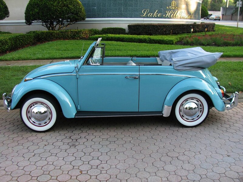 Light Blue Convertible Car — Calm, Afternoon, Photograph