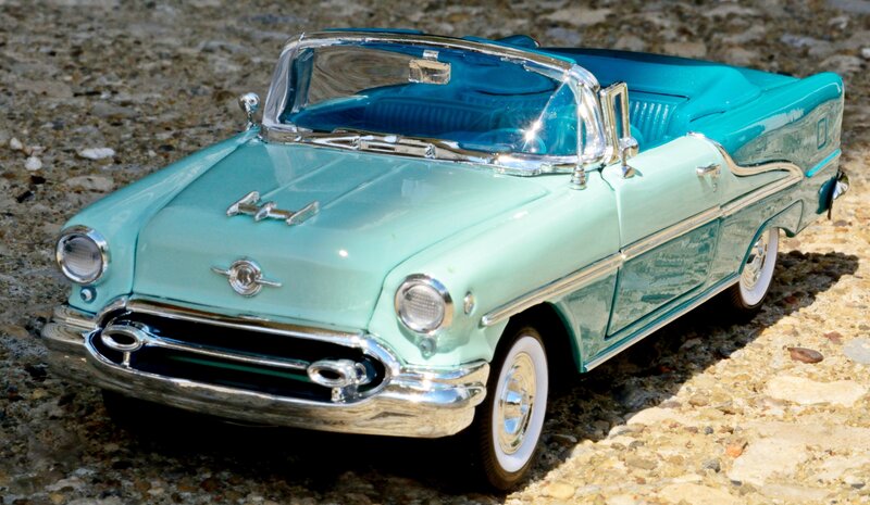 Light Blue Convertible Car — Cyan, Calm, Afternoon