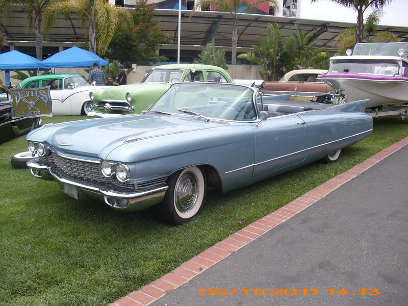Light-blue Convertible Car — Green