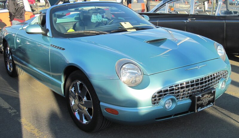 Light Blue Convertible Car — Outdoor, Afternoon
