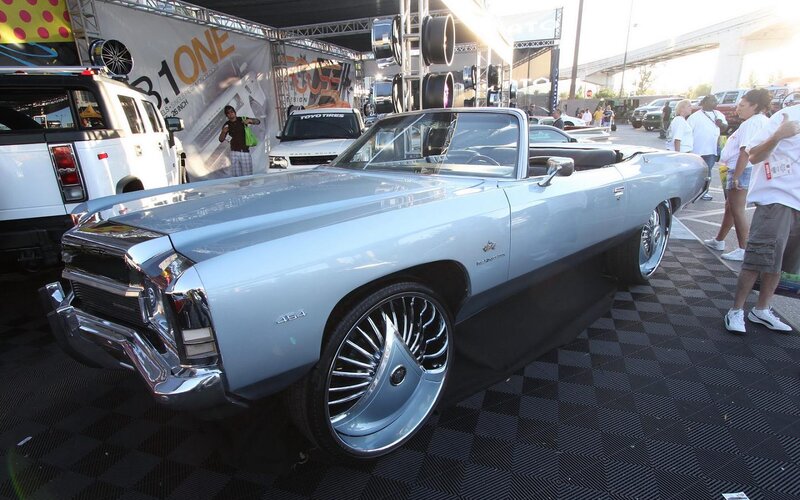 Light-blue Convertible Car — Silver