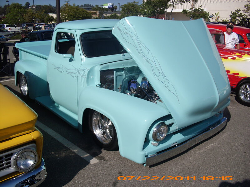 Light-blue Custom Pickup Truck — Cyan