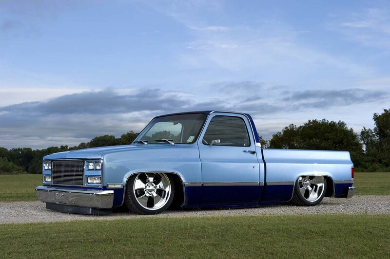 Light Blue Custom Pickup Truck — Serene, Afternoon