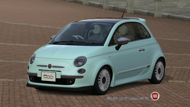 Light-blue Fiat 500 Car — Light Blue