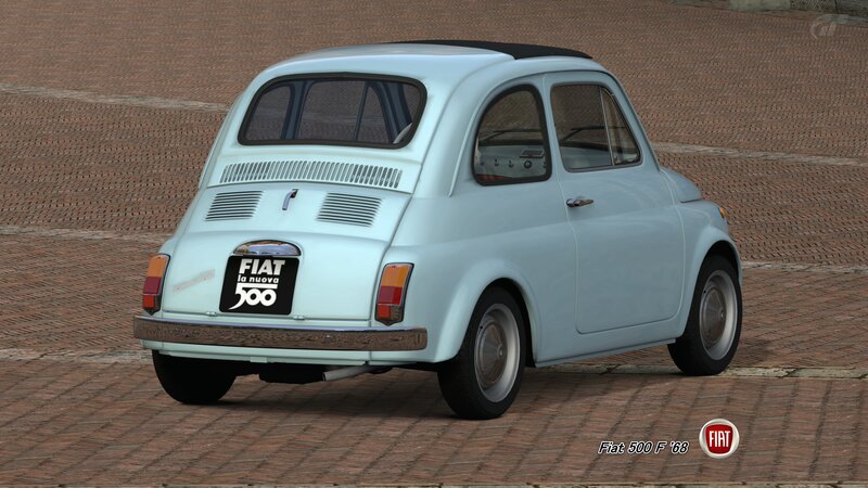 Light-blue Fiat 500 Car
