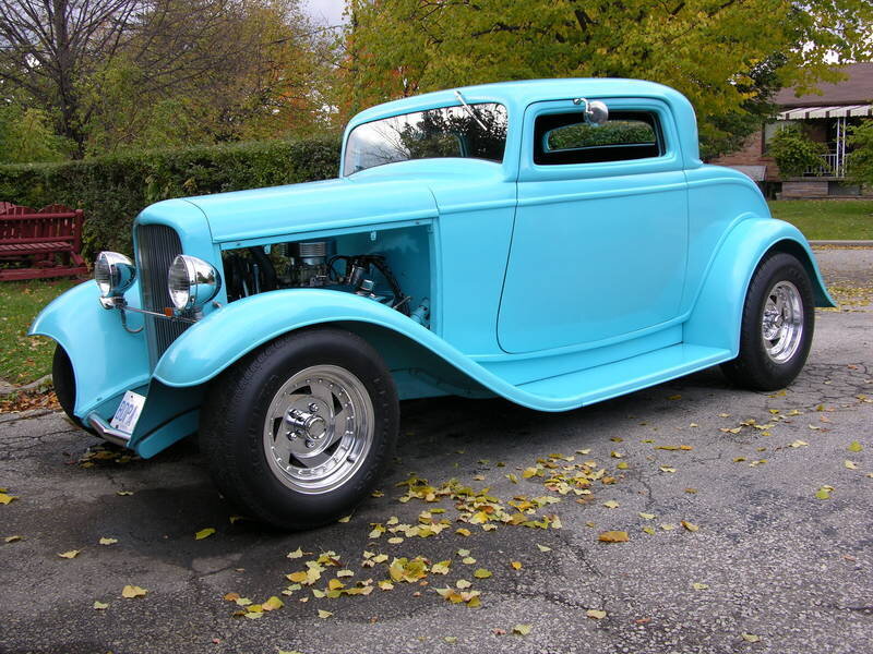 Light Blue Hot Rod Car — Cyan, Calm