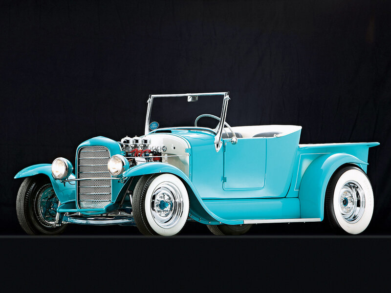 Light Blue Hot Rod Car — Cyan
