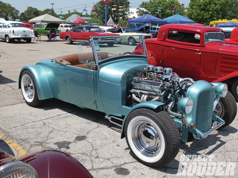 Light Blue Hot Rod Car — Outdoor