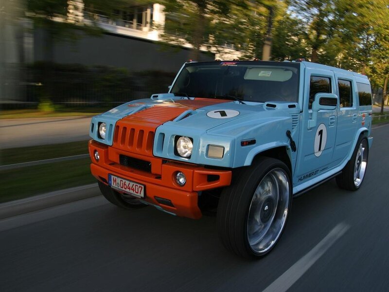 Light-blue Hummer Suv
