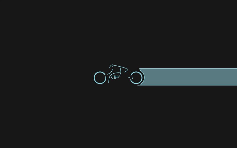 Light Blue Motorcycle — Black, Futuristic