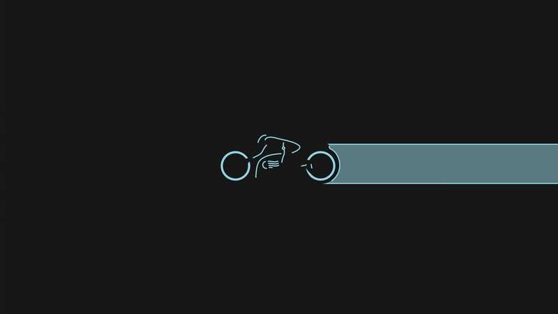 Light Blue Motorcycle — Black