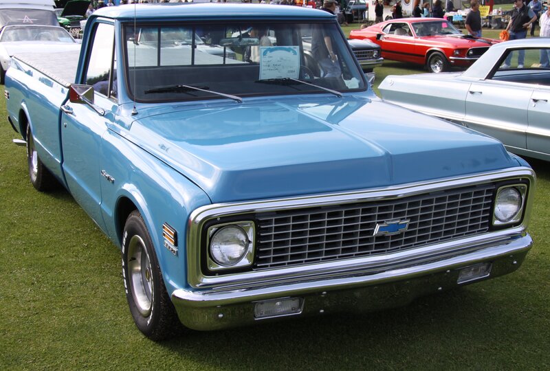 Light Blue Pickup Truck — Calm, Afternoon