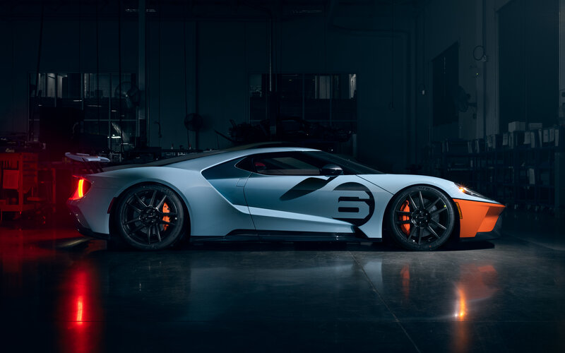 Light-blue Race Car — Blue, Dramatic, Night