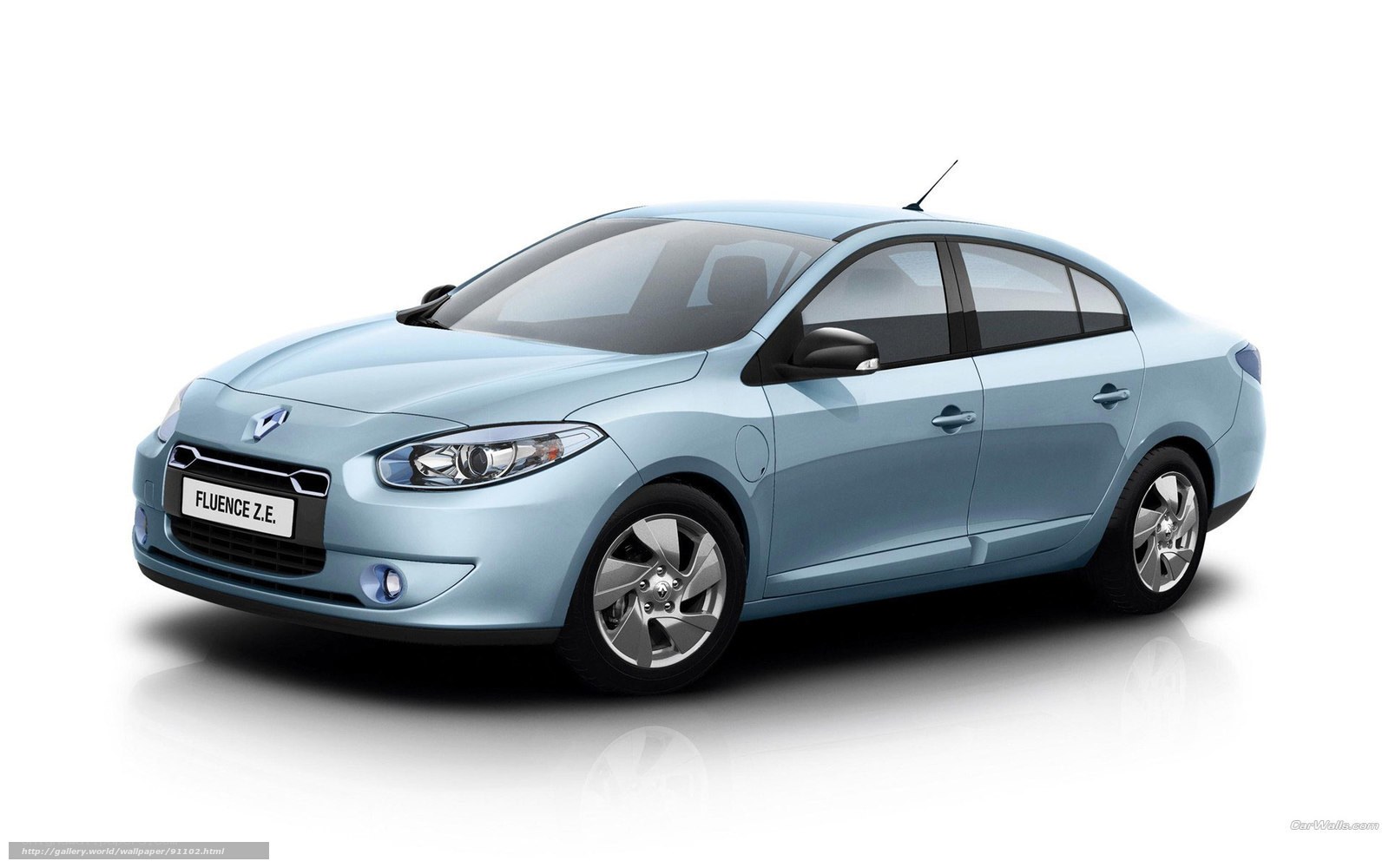 Light blue Renault Fluence Z.E.