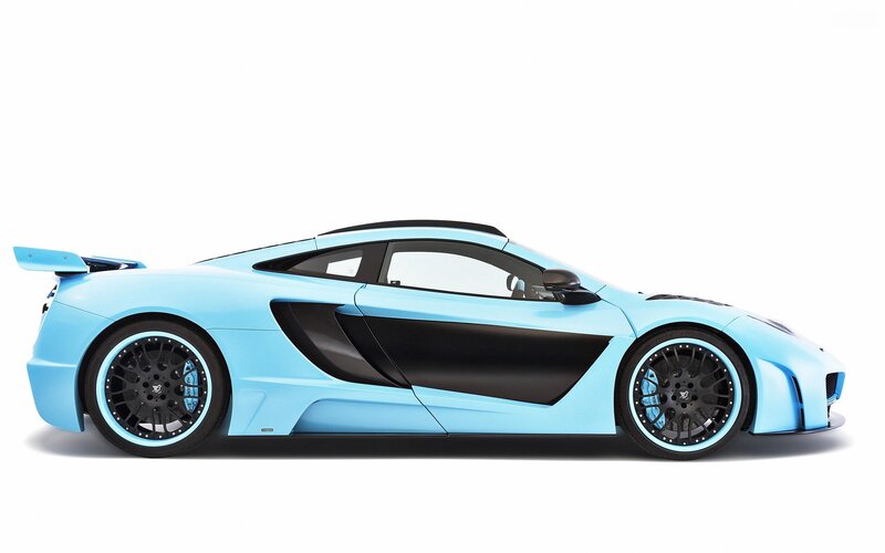 light blue sports car