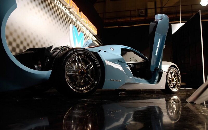 Light-blue Sports Car — Blue