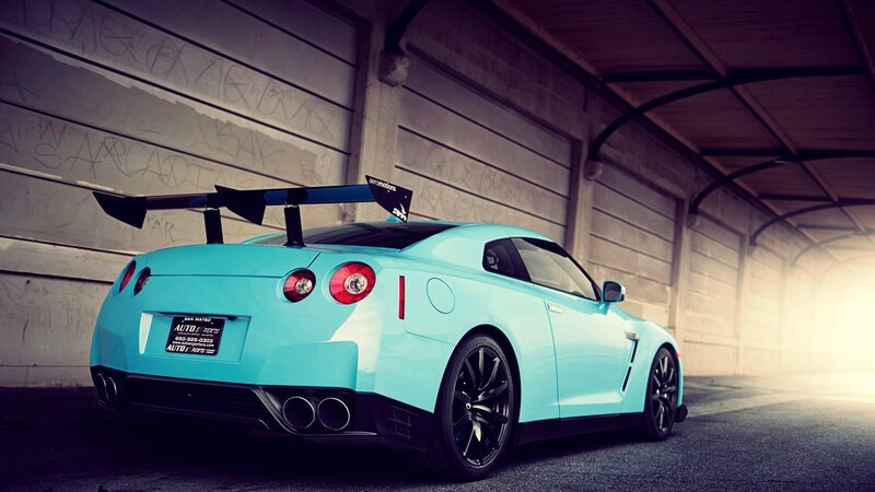Light Blue Sports Car — Cyan, Dramatic, Photograph