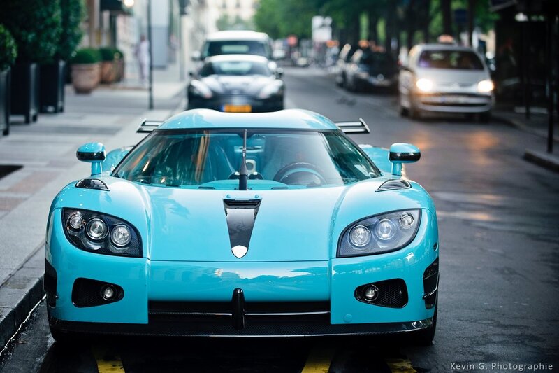 Light Blue Sports Car — Cyan, Dramatic