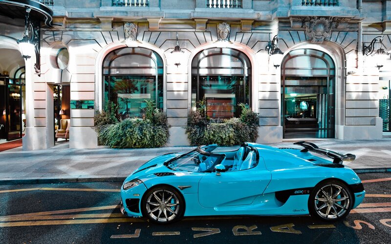 Light Blue Sports Car — Cyan