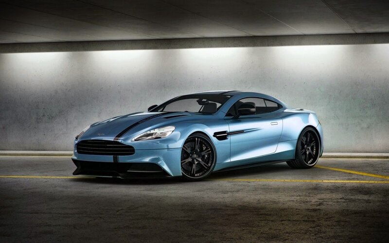 Light Blue Sports Car — Dramatic, Photograph, Concrete Wall