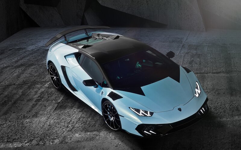Light-blue Sports Car — Light Blue, Dramatic