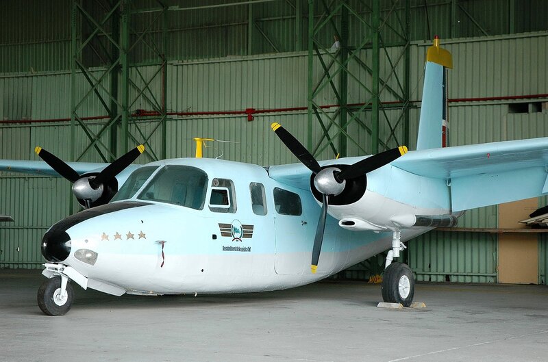Light Blue Twin-engine Plane