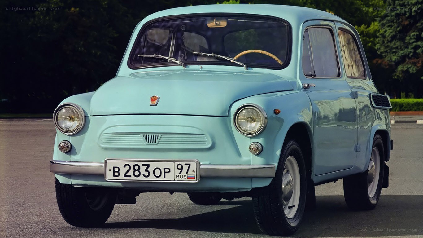 Light blue vintage car