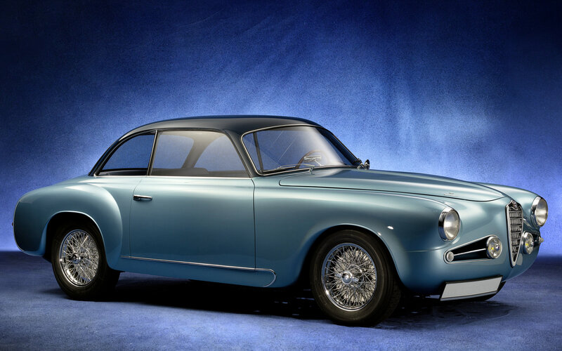 Light-blue Vintage Car — Blue, Dramatic