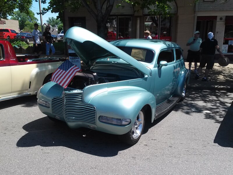 Light-blue Vintage Car — Blue, Outdoor, Afternoon