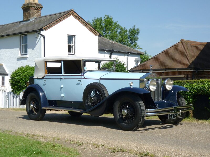 Light-blue Vintage Car — Blue, Serene, Afternoon, Photograph, House, Hedge