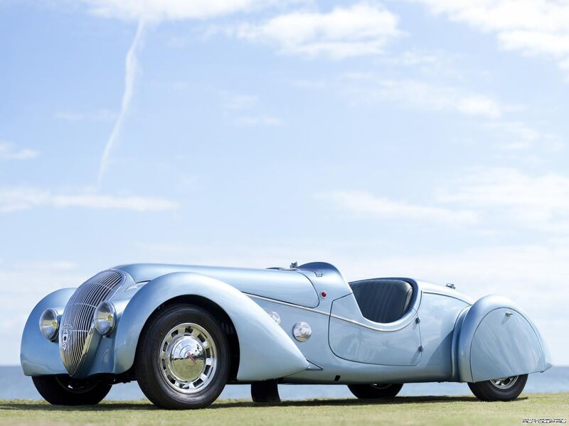 Light-blue Vintage Car — Blue, Serene