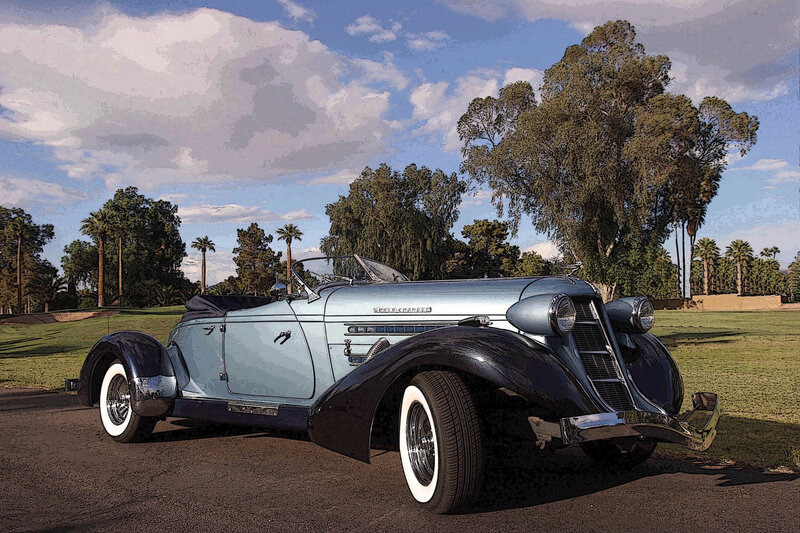 Light-blue Vintage Car — Blue
