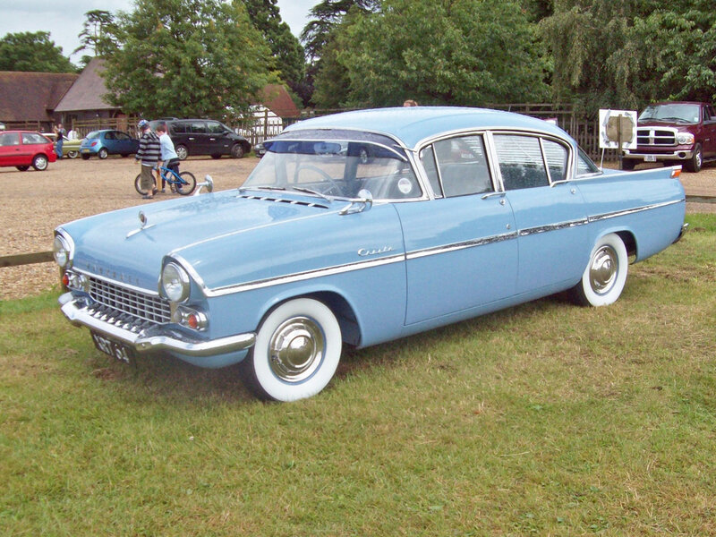 Light Blue Vintage Car — Calm, Afternoon, Photograph, People