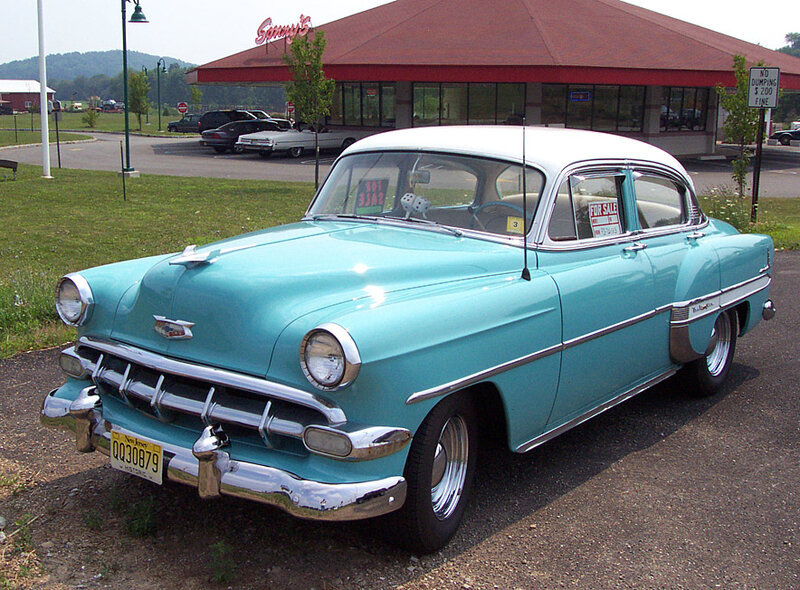 Light Blue Vintage Car — Cyan, Calm