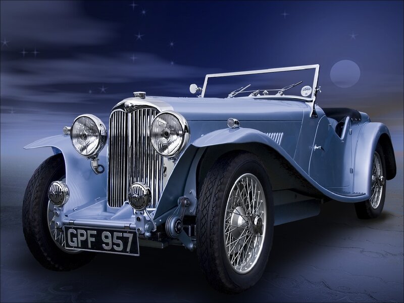 Light Blue Vintage Car — Dramatic