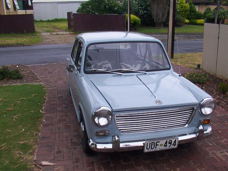 Light-blue Vintage Car — Gray