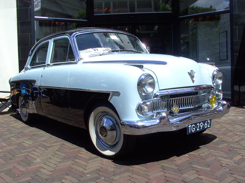 Light Blue Vintage Car — White, Calm