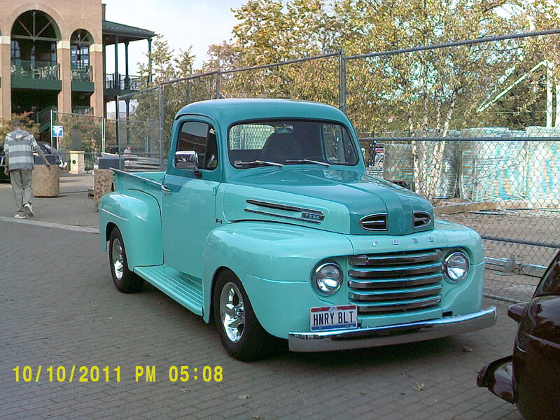 Light Blue Vintage Pickup Truck — Cyan, Calm, Afternoon