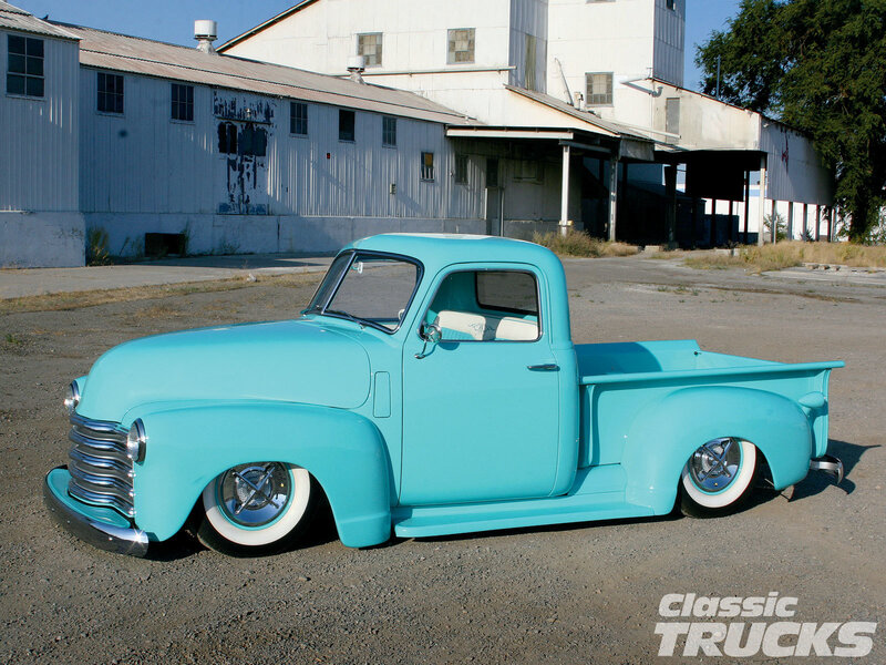 Light Blue Vintage Pickup Truck — Cyan