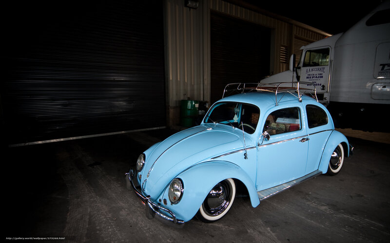 Light blue vintage Volkswagen Beetle