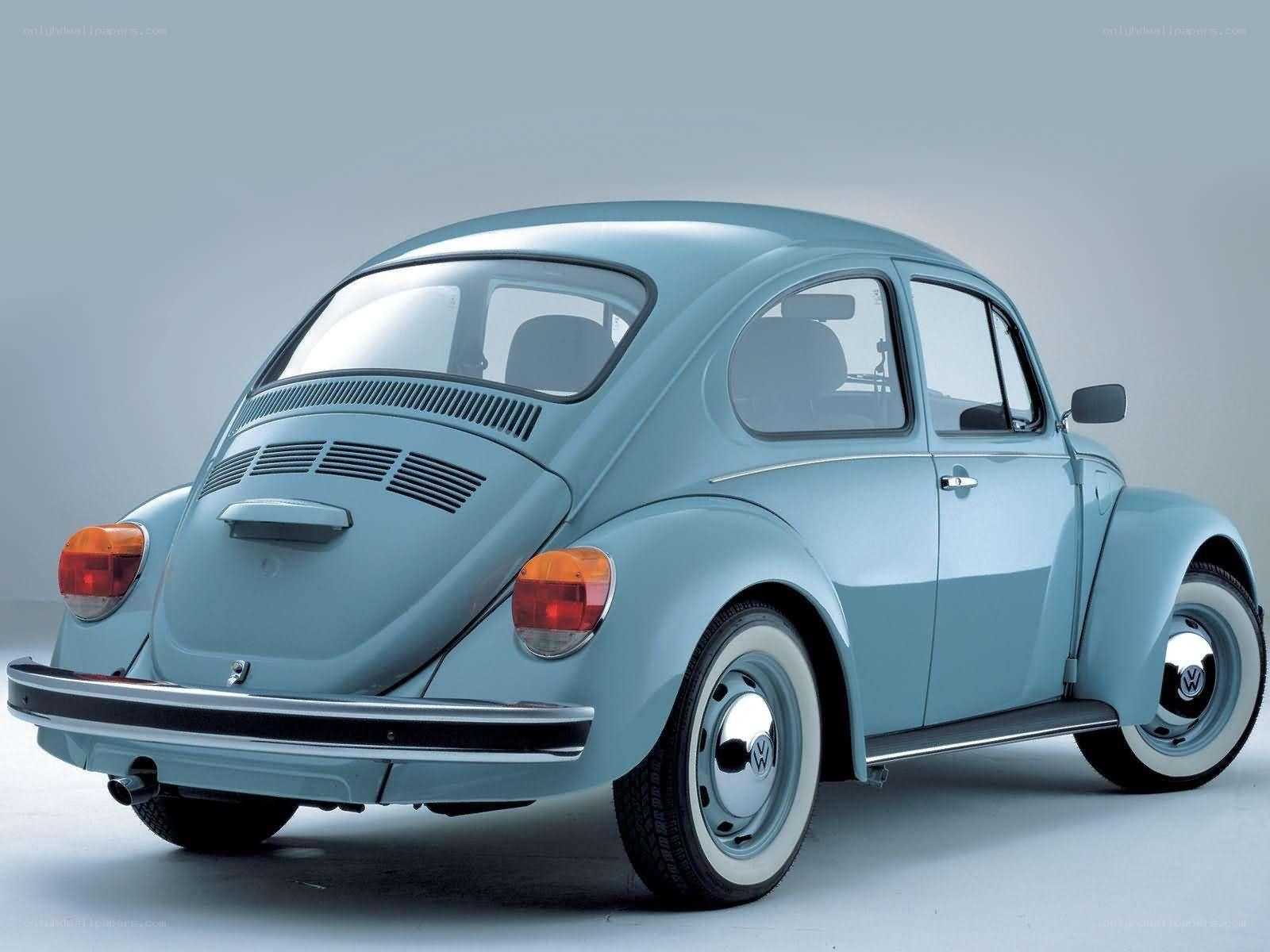 Light blue Volkswagen Beetle