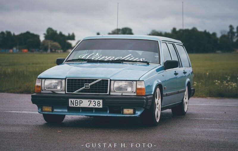 Light Blue Volvo Station Wagon
